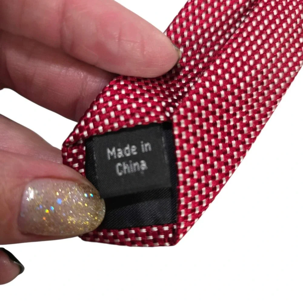 Michael Kors Silk Jacquard Micro Dot Tie‎ Burgundy Red Textured Men's Neckwear